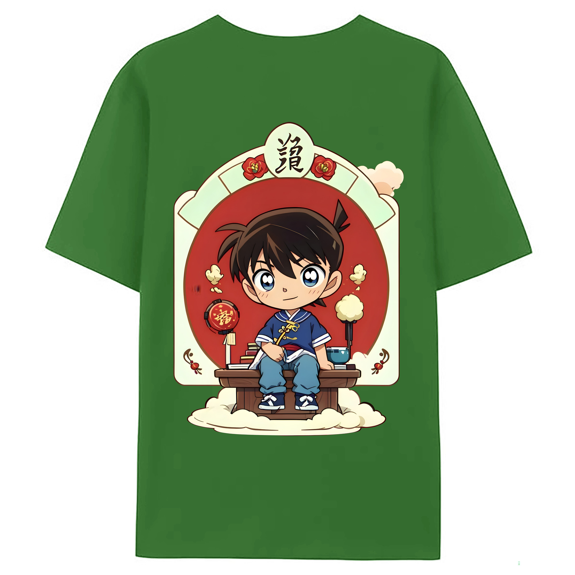 （画像用） 名探偵コナン 江戸川 コナン Detective Conan Conan Edogawa レディース半袖Tシャツ(バックプリント)